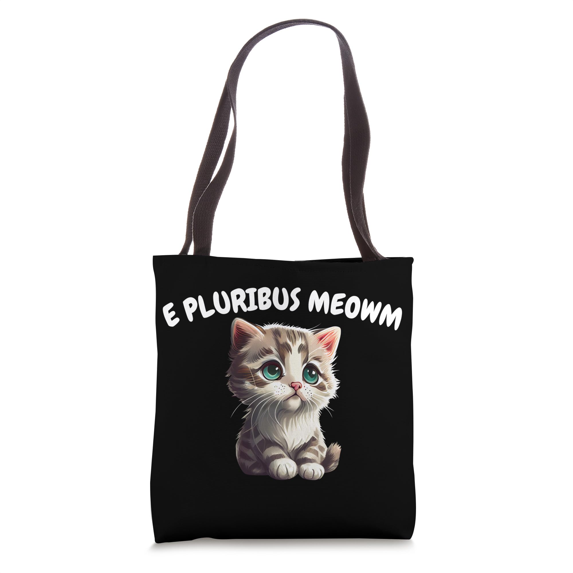 Kawaii Kitten E Pluribus Meown Cute Cat Cat Lover Tote Bag