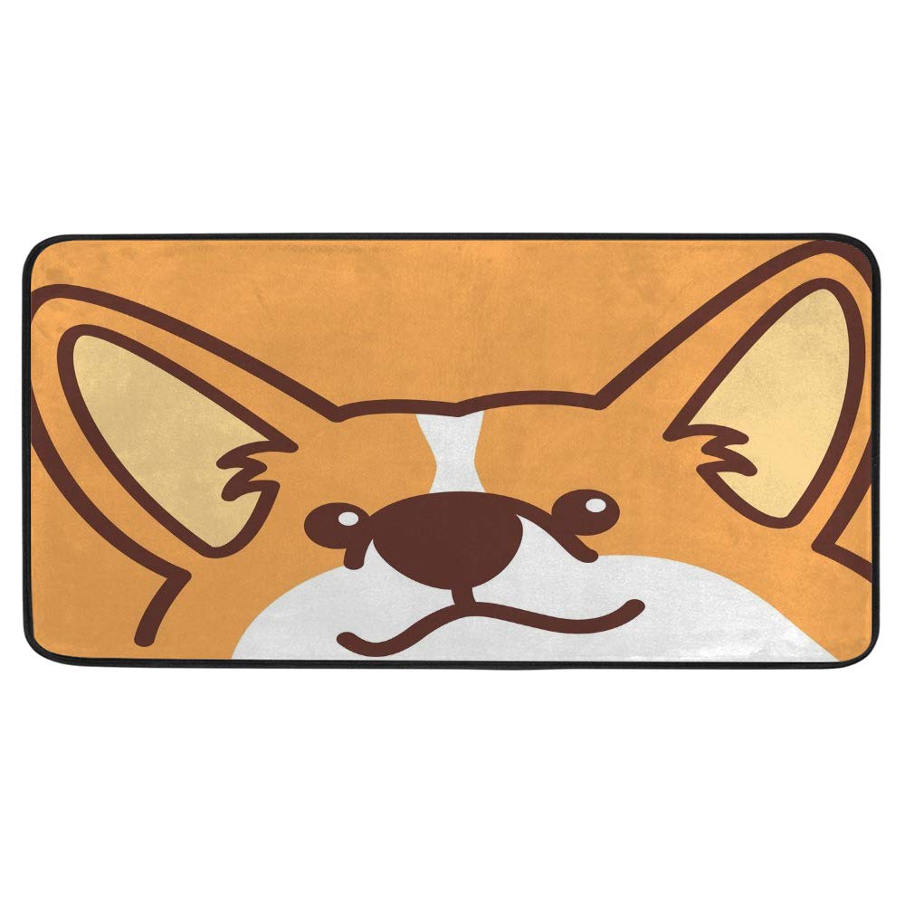 Tapis de cuisine antidérapant lavable corgi 39x20 pouces pour sol imperméable