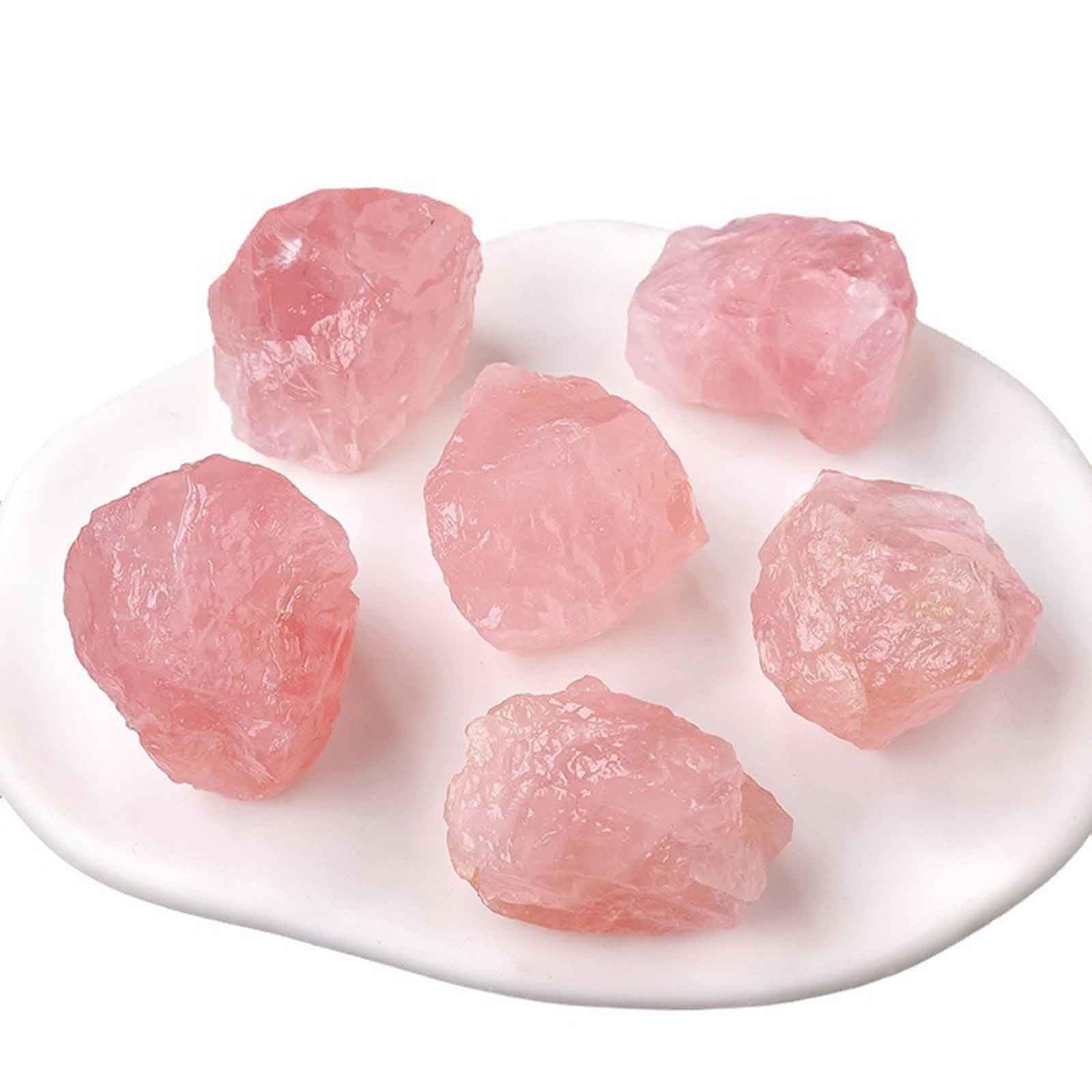 FLYIODFCXV crystal stone, Rose Quartz Raw Crystals Natural Stones for Tumbling, Cabbing, Fountain Rocks, Decoration, Polishing(1~2cm/100g)