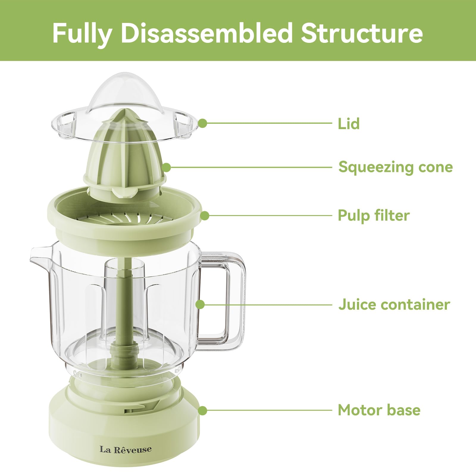 Exprimidor eléctrico de cítricos de 34 onzas para jugo de pomelo, naranja, limón y lima, 40 W, amarillo grisáceo 5