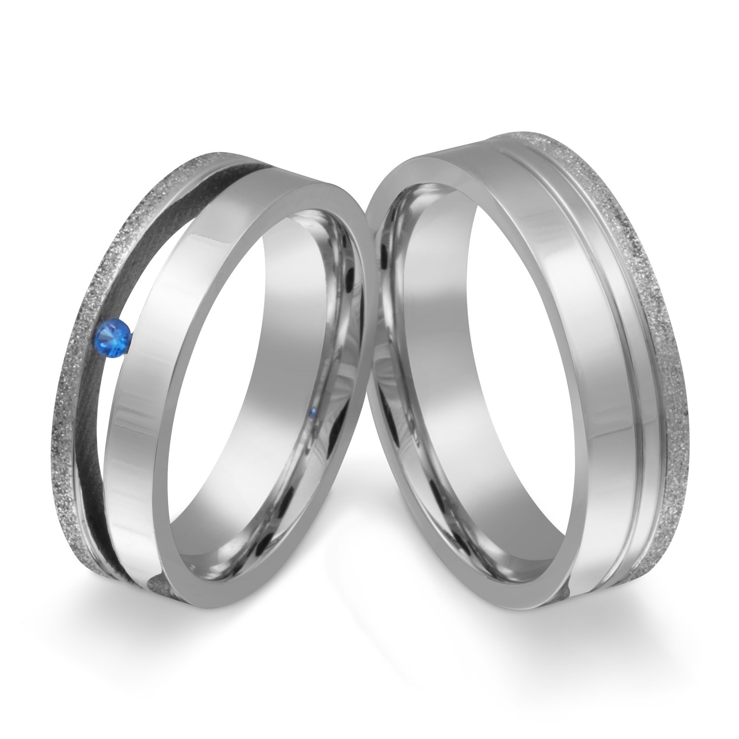 Trauringe Partnerringe Eheringe - inkl. WUNSCHGRAVUR - Edelstahl topaz 56-60 211HDac - mit AMAZON KONFIGURATOR direkt online gestalten !