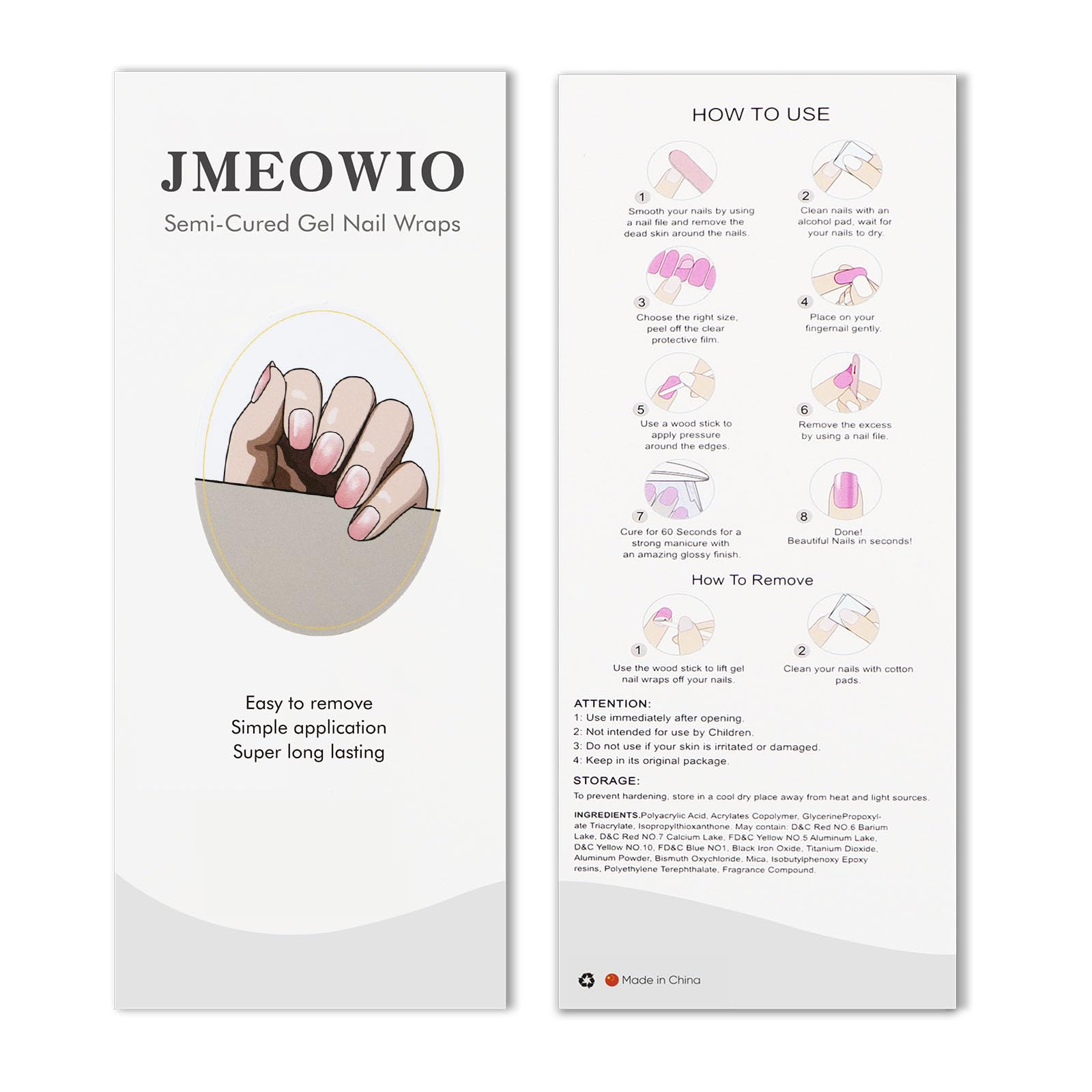 JMEOWIO Żelowe naklejki na paznokcie UV kocie oko lakier do paznokci żelowe naklejki do paznokci dekoracje do paznokci wzory
