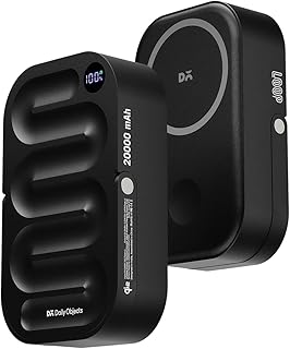 DailyObjects Loop Qi2-Certified 20000 mAh Fast Charging MagSafe-Compatible Wireless Aluminium Power Bank - Black Compatibl...