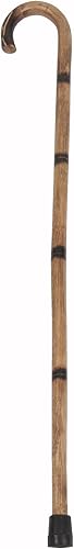 Miniatura 2 de Bastón de madera mango redondo estilo torcido ayuda para caminar caoba claro mango redondo agarre grande