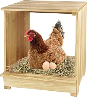 Nesting Boxes for Chickens 1 Compartments Chicken Nesting Boxes Wall Mount Nest Box for Chicken Coop Versatile Use Wood Nesting Boxes for Hens Easy to Assemble for Chickens, Hens, Ducks