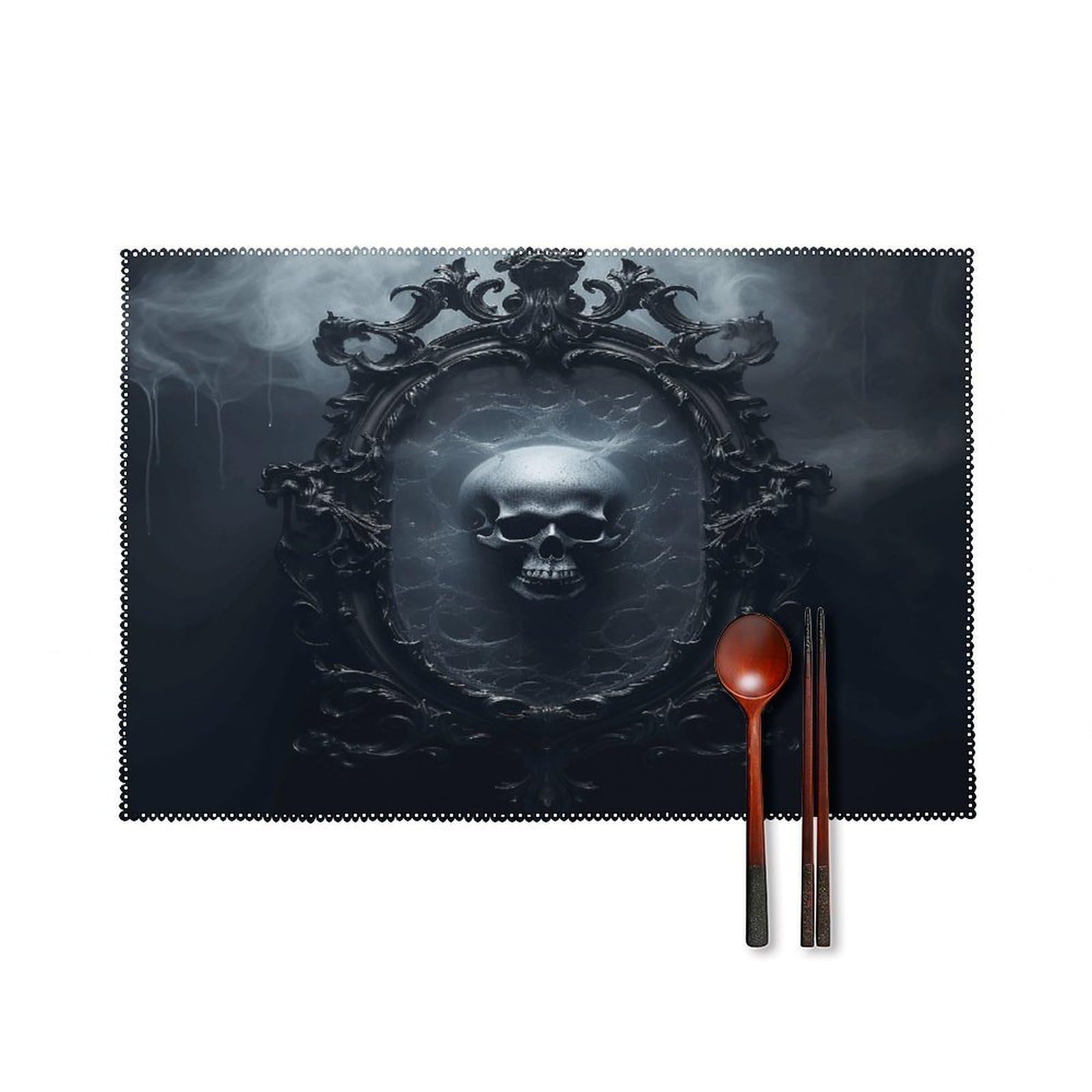 Fekiloot Style Ghost In Mirror Placemats Set Of 6,Table Mat
