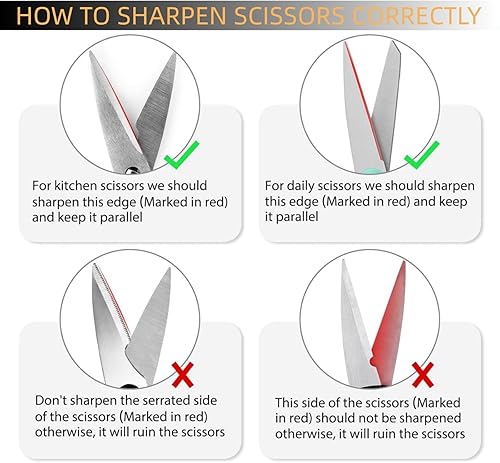 Miniatura 5 de Afilador de cuchillos y tijeras, 4 en 1 sacapuntas de cuchillos manuales, afilador de cuchillos de cocina adecuado para cuchillos de frutas y