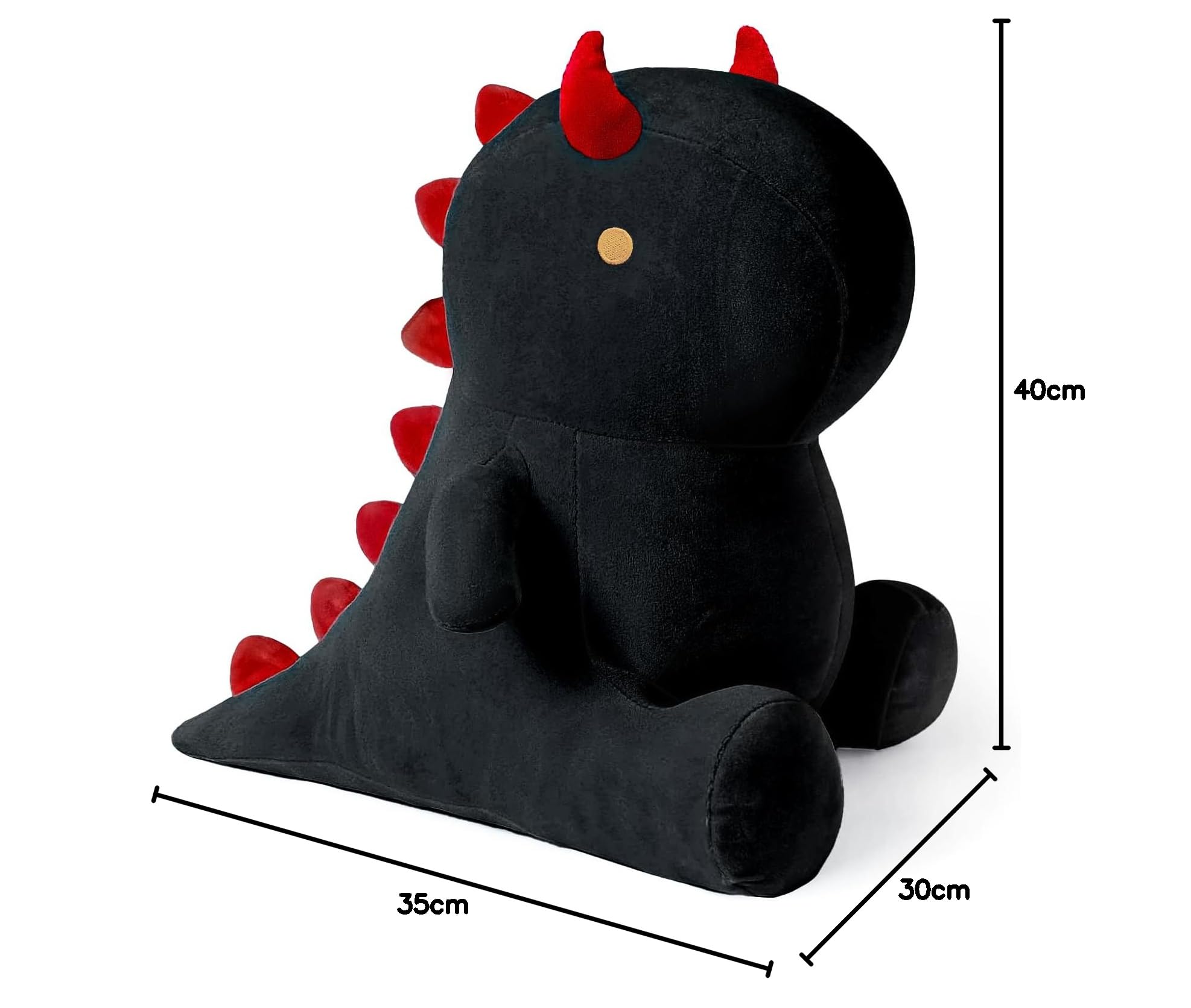 shownicer Peluche Dinosauro, Kawaii Dino Giocattolo Morbido, Animali di Peluche, Bambola di Peluche Cuscino, Regalo per Bambini Ragazza 3+ Anni (Nero, 45cm)