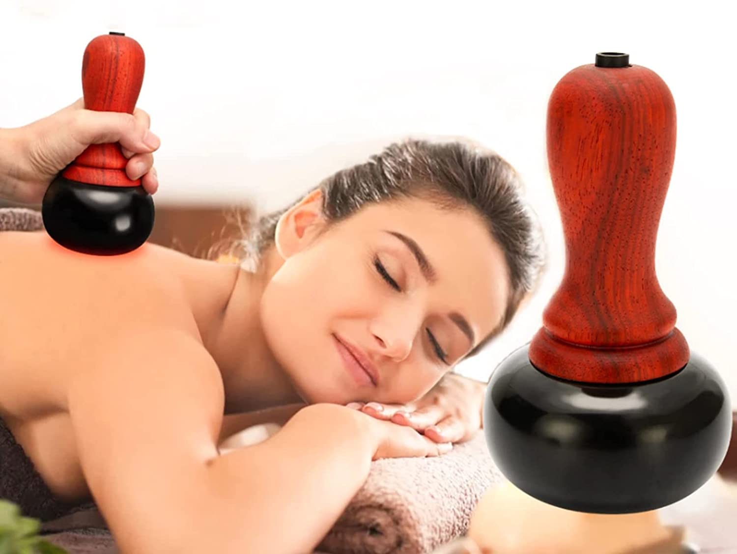 Elektryczny masażer Gua Sha z gorącym kamieniem, igła GuaSha z kamienia naturalnego, do skrobania pleców, szyi, masażu twarzy Relaks, lifting skóry mięśni, pielęgnacja spa