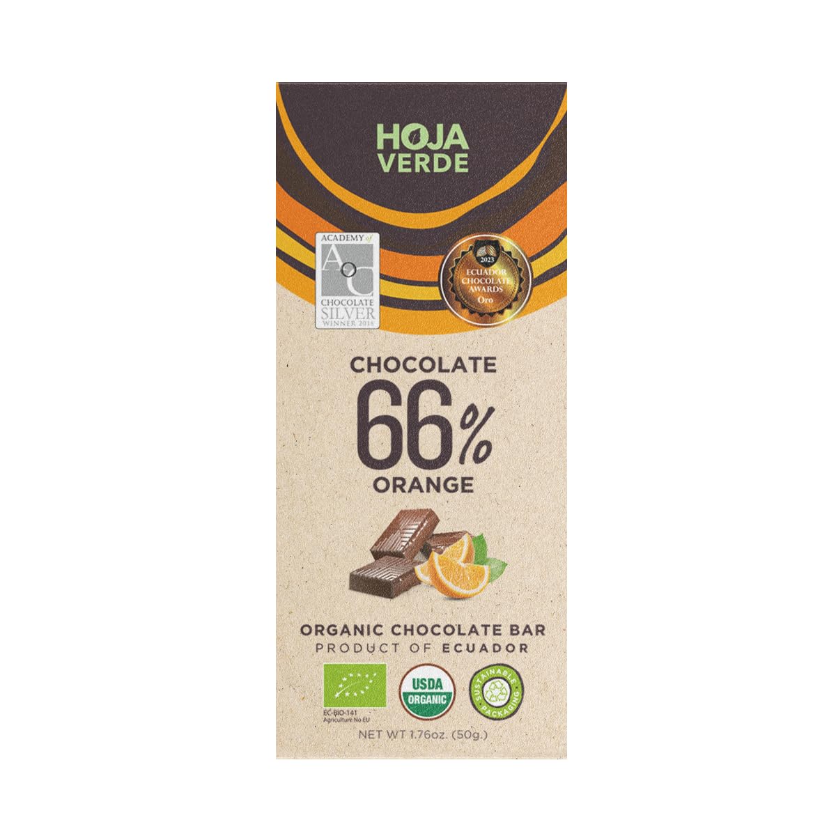 Hoja Verde Organic Dark Chocolate 80% Dark Chocolate I Vegan, Gluten Free, Soy Free, Non GMO, Paleo