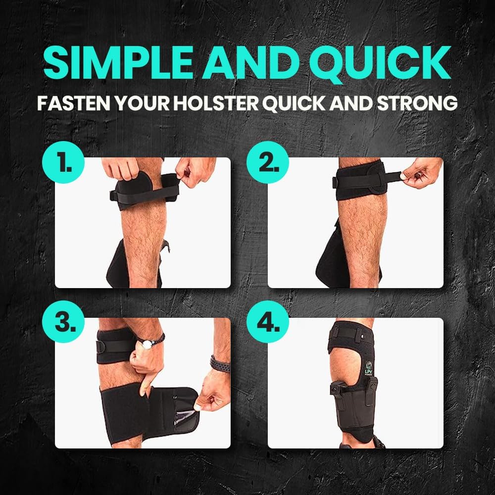 Premium Ankle Holster for Deep Concealment, 9mm 380 | Upgraded Version | Comfortable & Durable | Fits Glock 43 26 19, Ruger LCP, SIG P365, Springfield, Shield 9mm, Bodyguard 380 and Most other Pistols