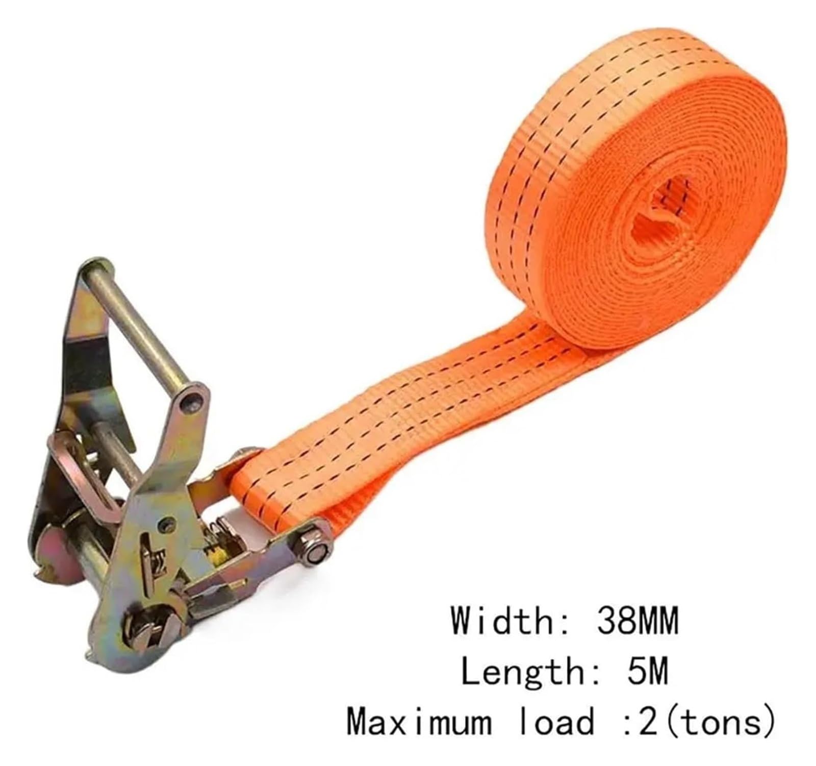 Wytrzymałe pasy mocujące z zapadką, Pas mocujący z grzechotką wielokolorowy 25-50 mm x 2-10 m(Orange38mmx5m)