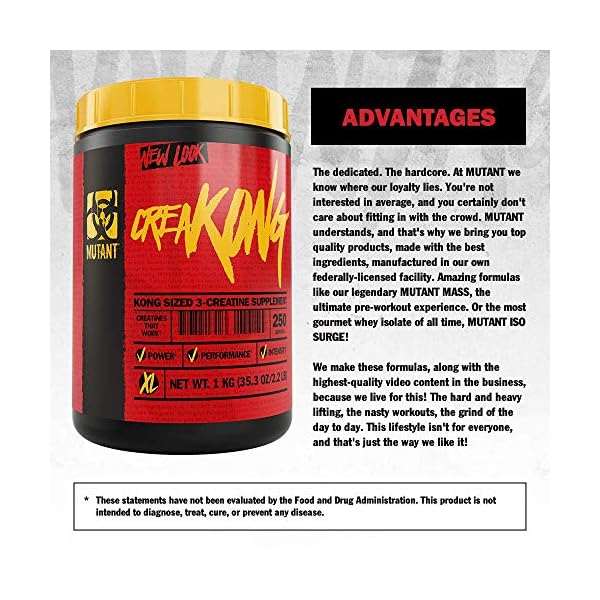 Mutant Creakong, Creatine Supplement and Workout Boost Absorption Accelerator with No Fillers, 300g - Image 4