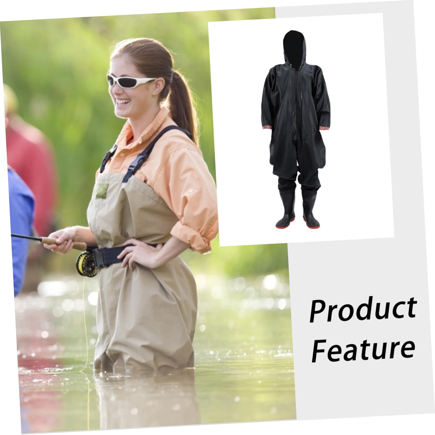 INOOMP Pantalones De Pesca Conjunto De Pesca Botas De Neopreno Ropa De Pesca para Hombres Ave Zancuda De Pecho Monos De Pesca Ave Zancuda De Pecho Botas con Botas Botas De Pesca De PVC
