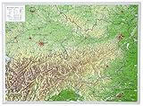  Österreich 1:1.6MIO: Reliefkarte Österreich klein Din A3 (Tiefgezogenes Kunststoffrelief)