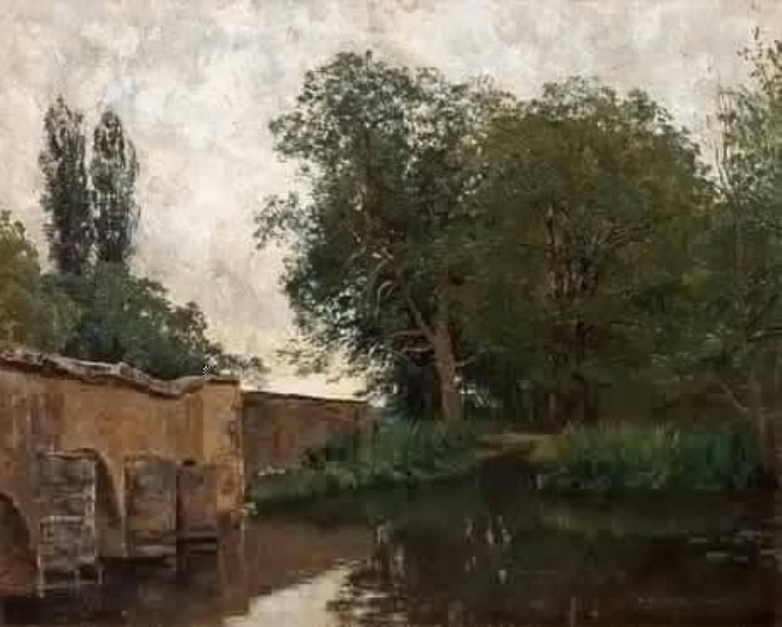 ARTXLXXBN Famous Prints Artwork Pictures Poster Painting Art the Old Bridge in Grez by Oscar Torna Artwork Landscape Pictures for Home Decor 60x90cm