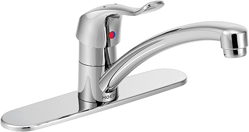 Moen 8701 Commercial M-DURA Grifo de cocina con una manija 1.5 GPM, cromado, 0.375