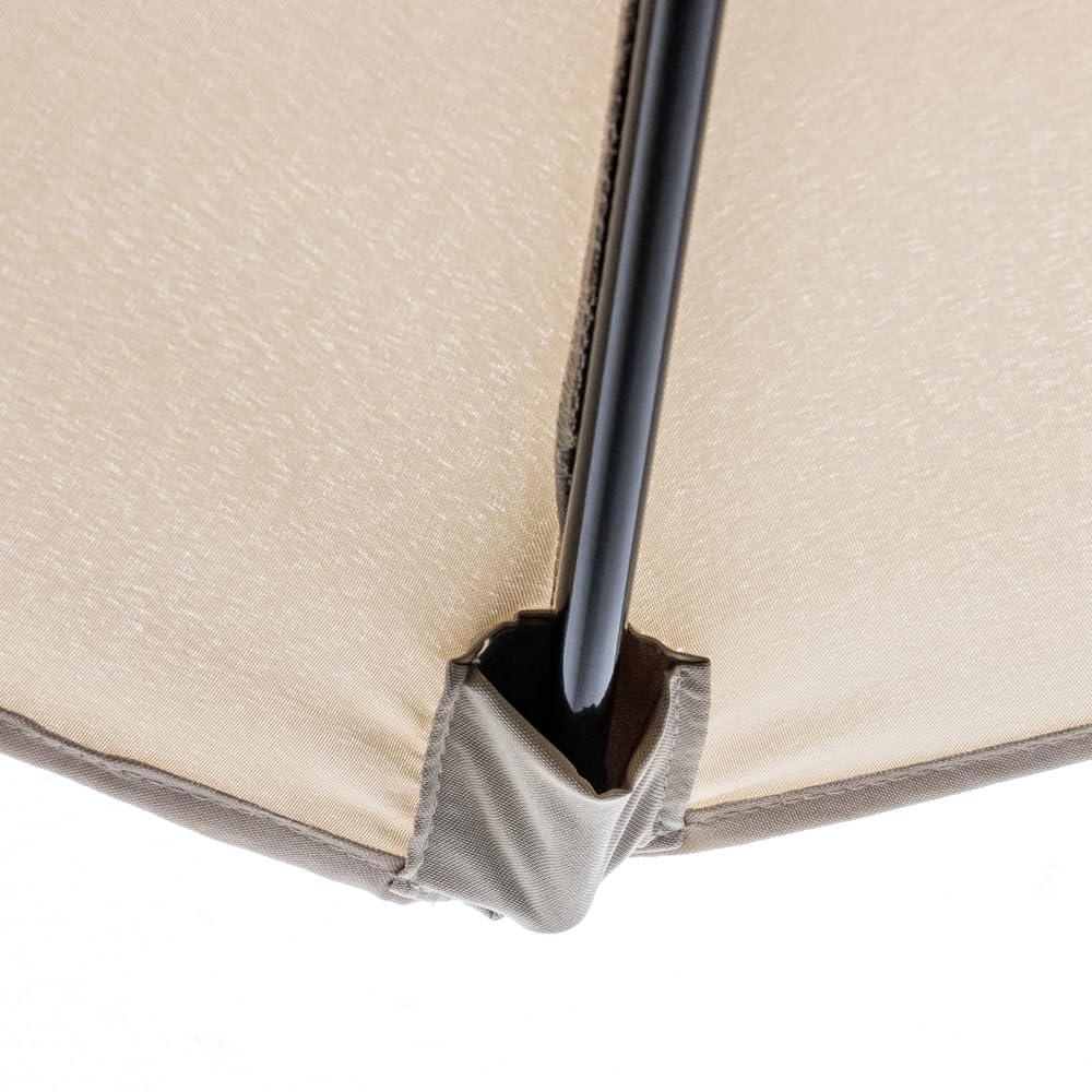 IlGruppone Ombrellone da Giardino Decentrato 3x2 m con Braccio Laterale e Manovella, Parasole Rettangolare Impermeabile in Poliestere con Foro di Ventilazione, Struttura in Acciaio, Beige