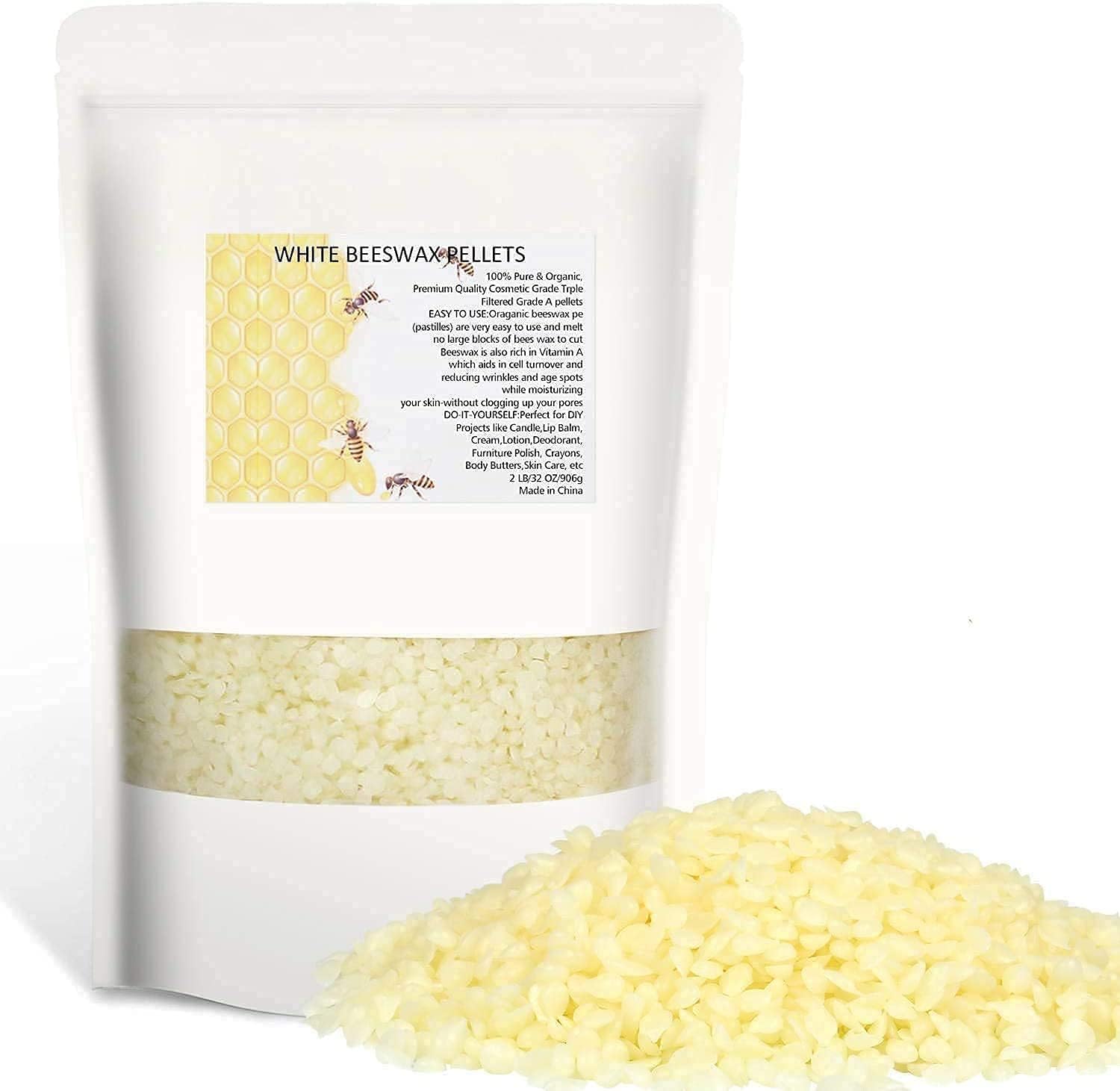 White Beeswax Pellets Cosmetics Grade Candle Making DIY Wax for candle