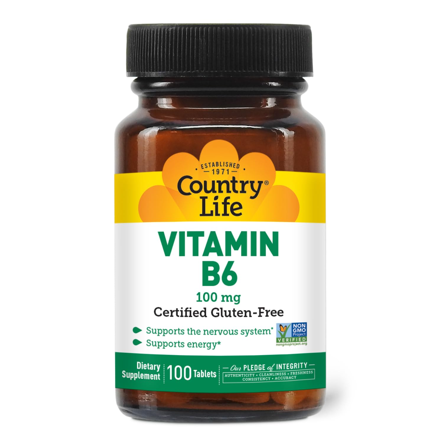 Country Life Vitamin B-6, 100mg