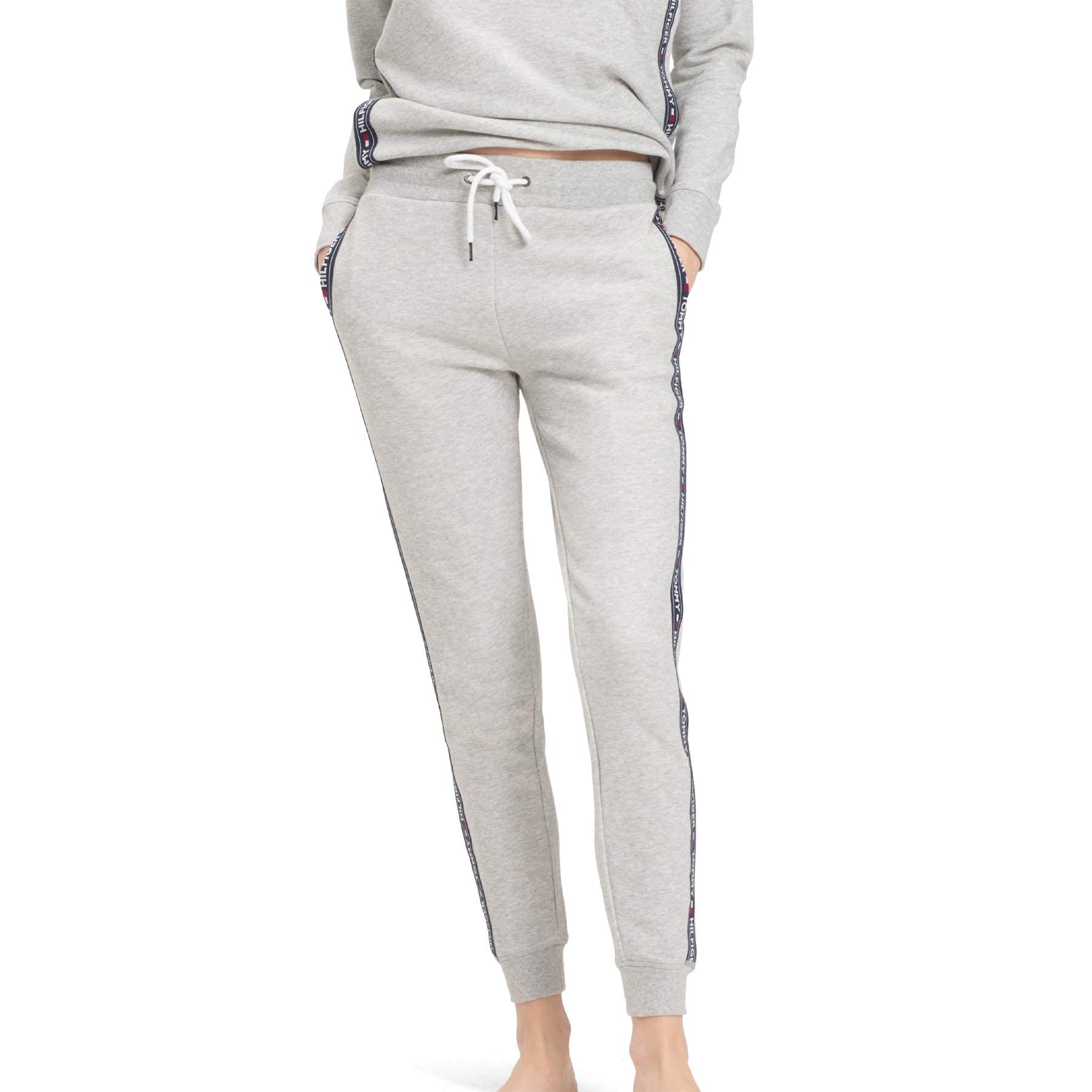 Tommy Hilfiger Women’s Long Jogging Bottoms, Grey (Grey Heather), L
