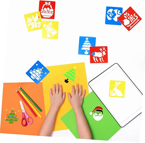 Miniatura 4 de Lurrose Spray Paint Stencils 36 Pcs Christmas Painting Template Sock Filling Pp Child Makeup Stocking Stuffers