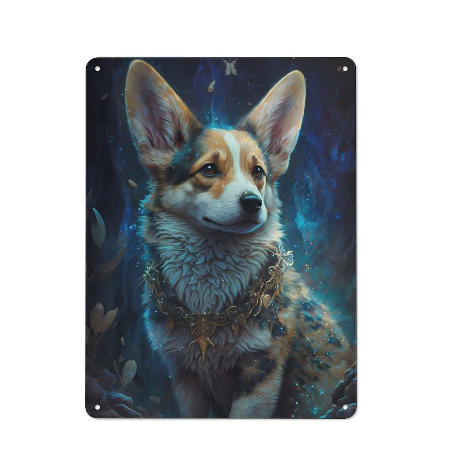 Junmoney Corgi Dog-1 Corgi Dog Vintage Tin Sign 40X30cm For Lounge Or Reading Corner, For Reading Corner Decorators