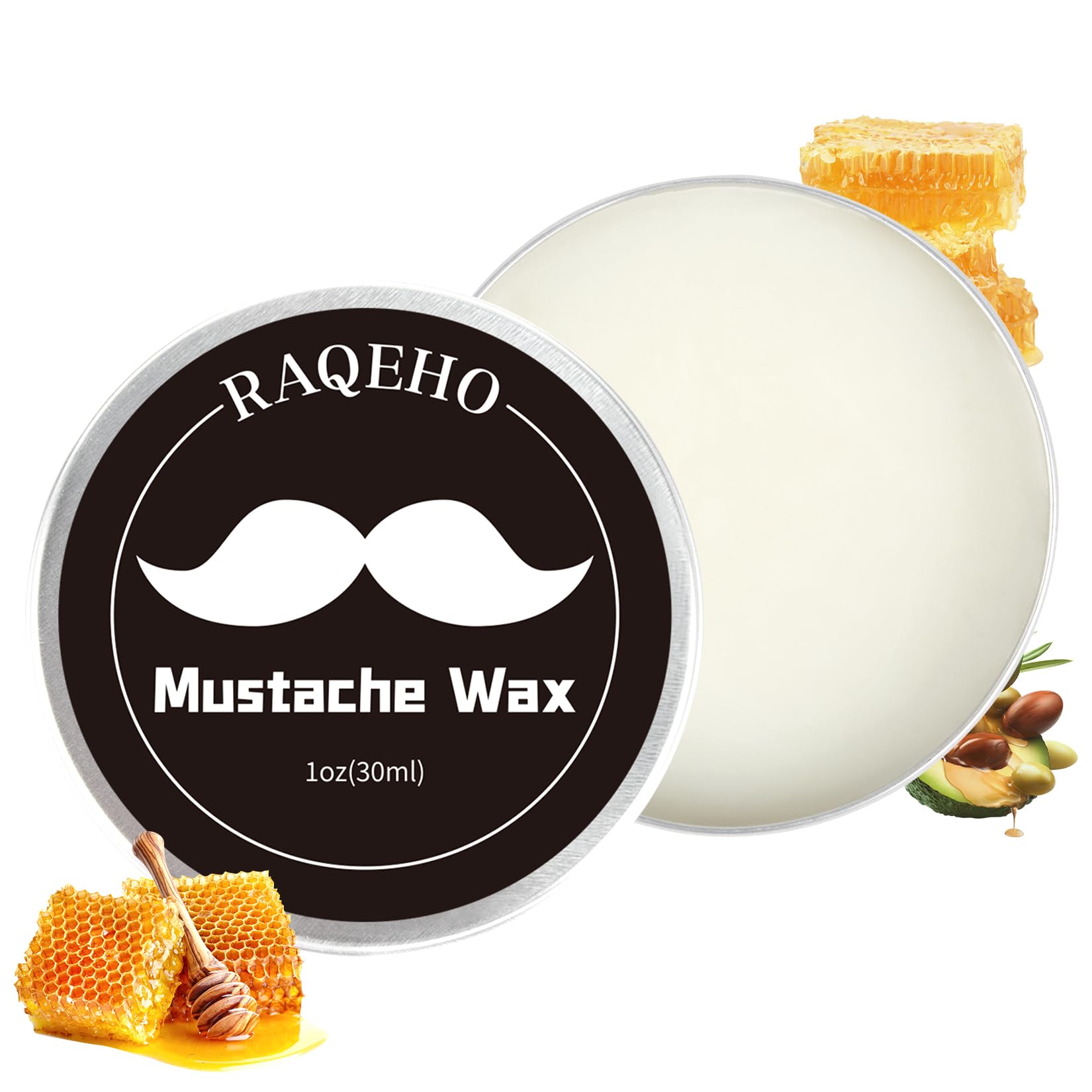 1oz Mustache Wax For Men - Unscented Strong Hold Moustache Beard Wax Styling Paste Thickener Grooming Balm Cera Para Barba De Hombre Moisturizer Men'S Beard &Mustache Care Product With Shea Oil