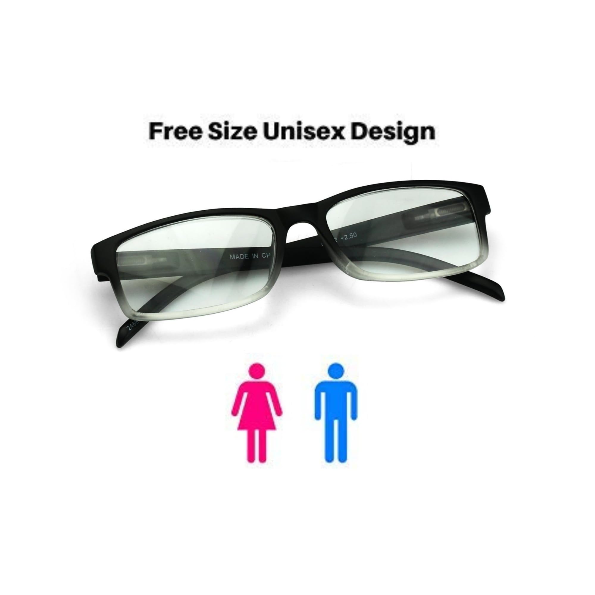 Reading Glasses Combo (Pack of 2) for Men & Women | Full-Rim Spring Temple Glasses for All Face Shapes | Comfortable & Natural Look.+1.00 +1.25 +1.50 +1.75 +2.00 +2.25 +2.50 +2.75 +3.00 (+2.00) 3