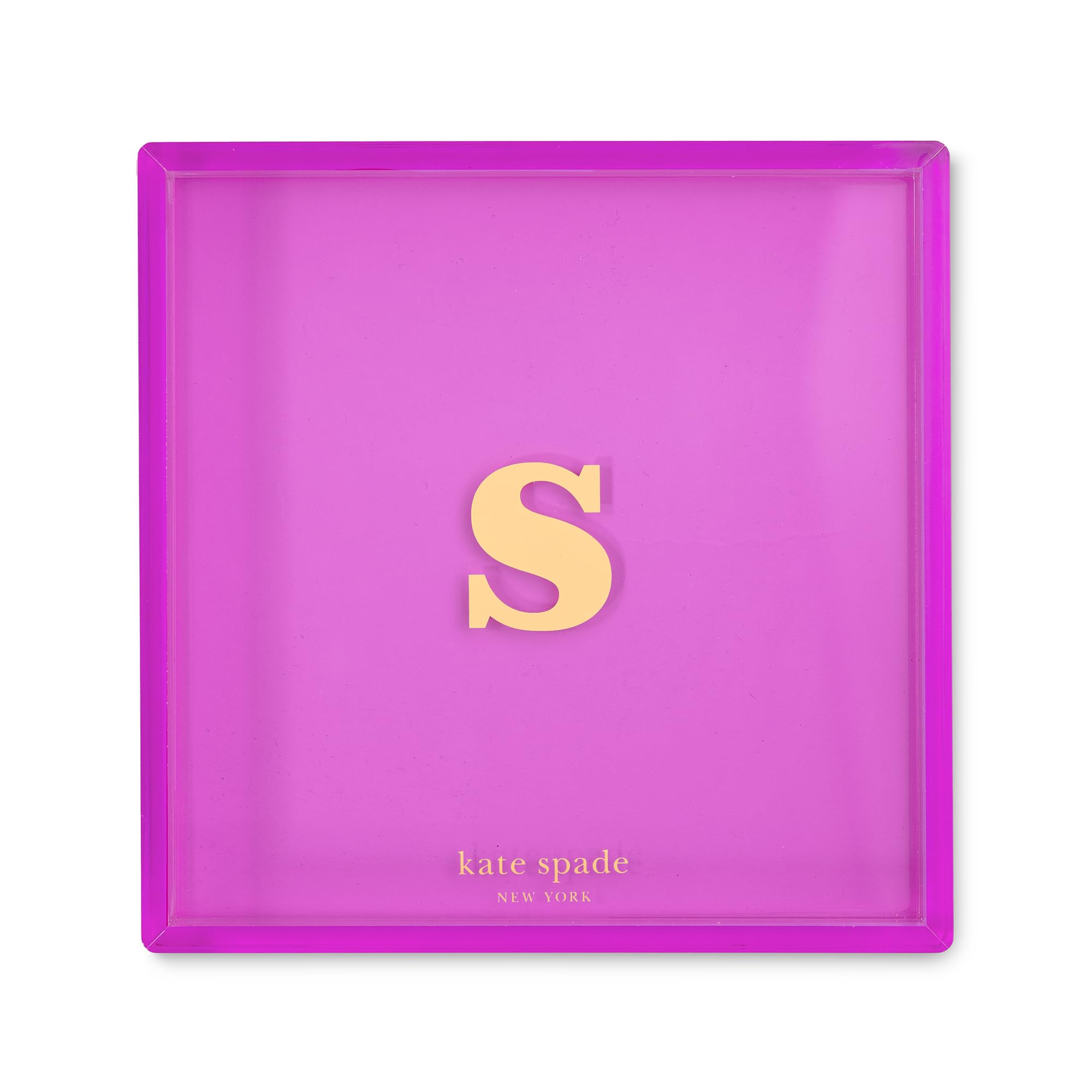 kate spade new york Initial Decorative Initial Tray, Personalized Acrylic Vanity Letter Tray, Just Mine (S)