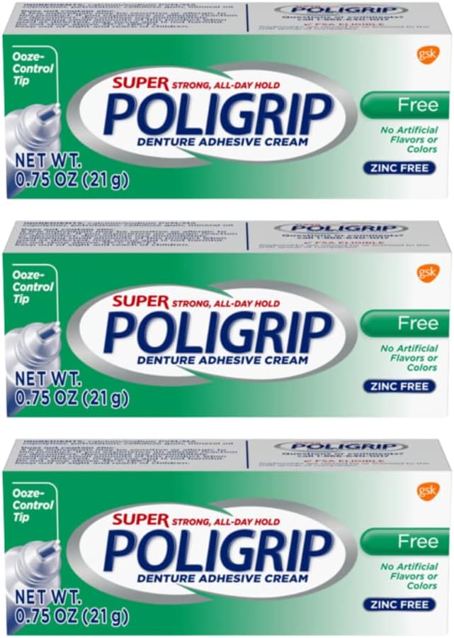 Super PoliGrip Denture Adhesive Cream 0.75 oz (3 pack)