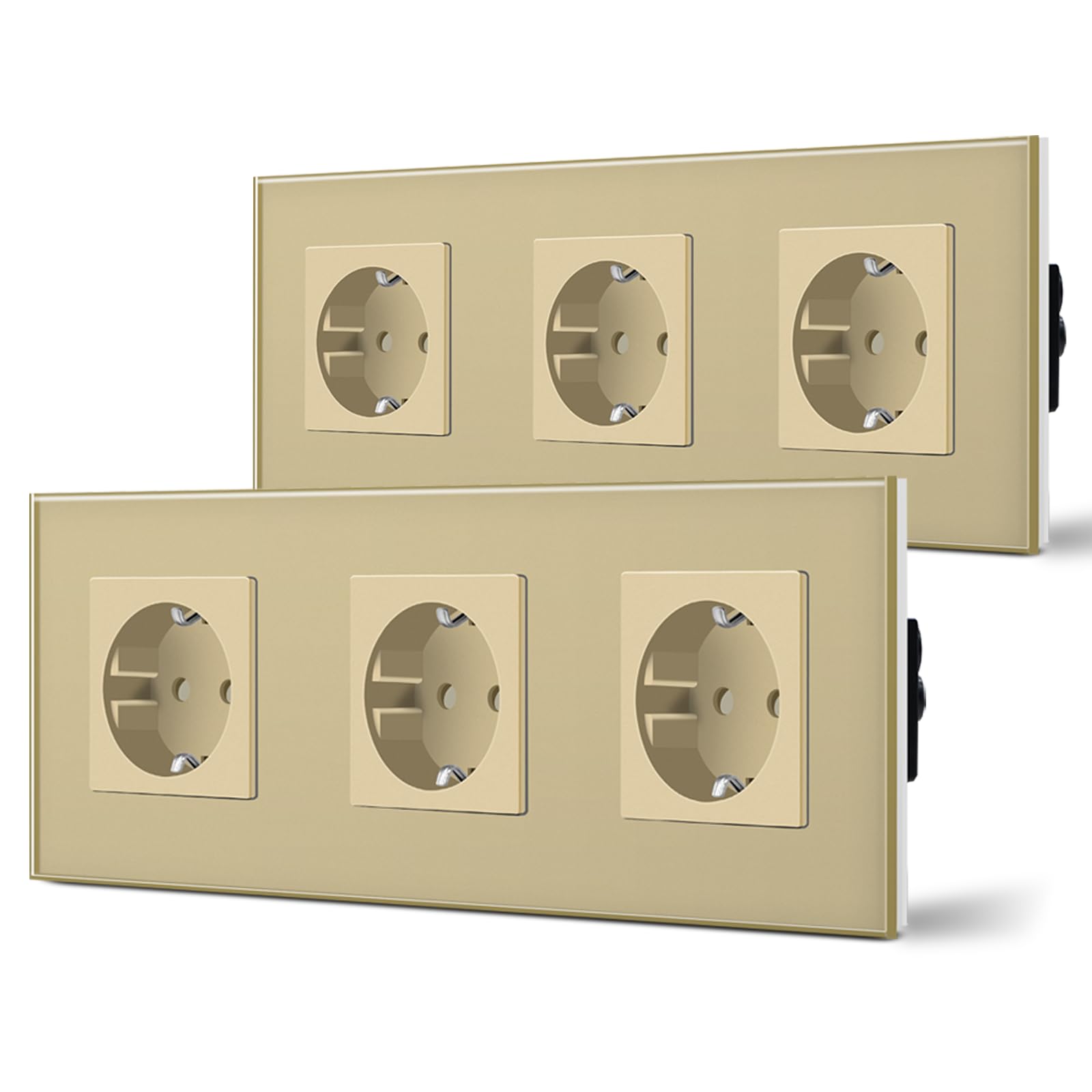 BSEED Enchufe de Pared con USB C,Enchufes Dobles Empotrados con Cristal,Toma de Corriente,Seguridad infantil,Fácil de Instalar,M Serie,2 Enchufes con USB y Tipo C,157mm Blanco — view 13