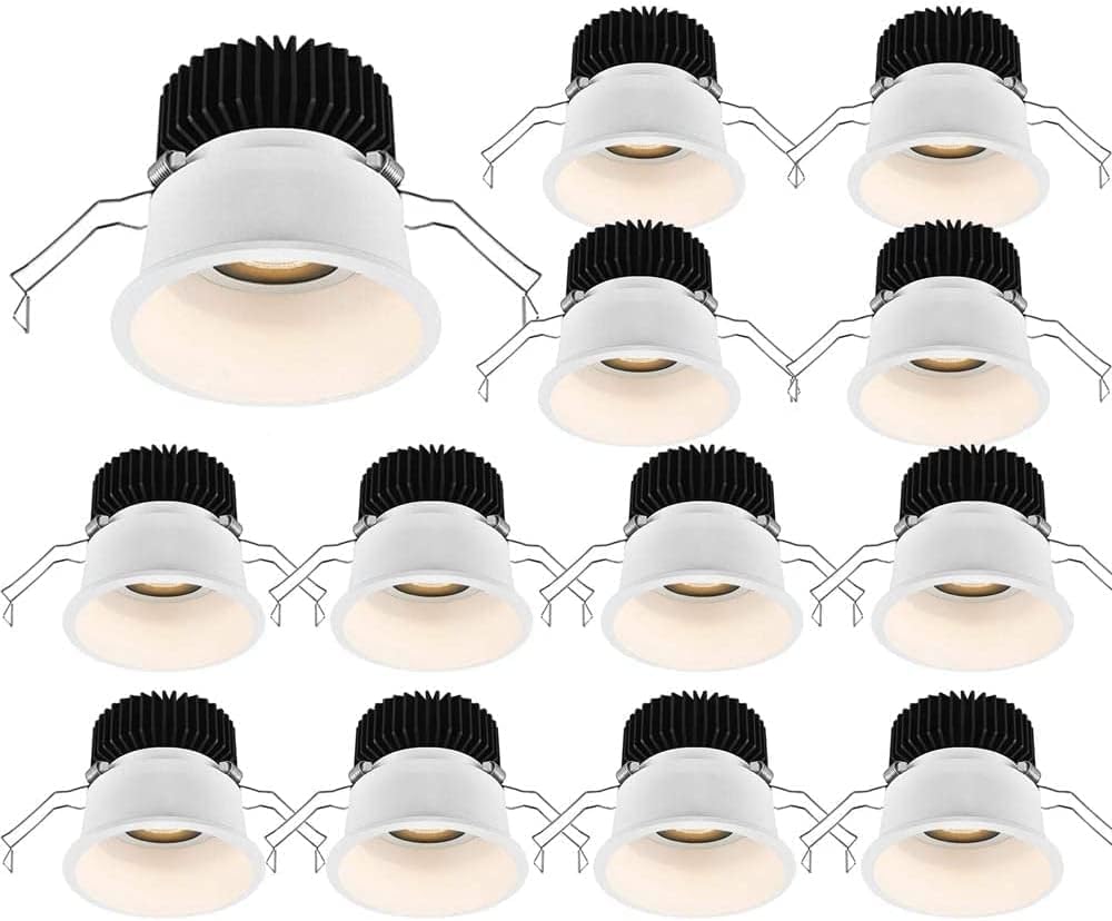 HynJGih 13 Pack Black LED Recessed Ceiling Light，7W,12W LED Recessed Lights Downlight for Indoor Commercial(B12w,4000K)