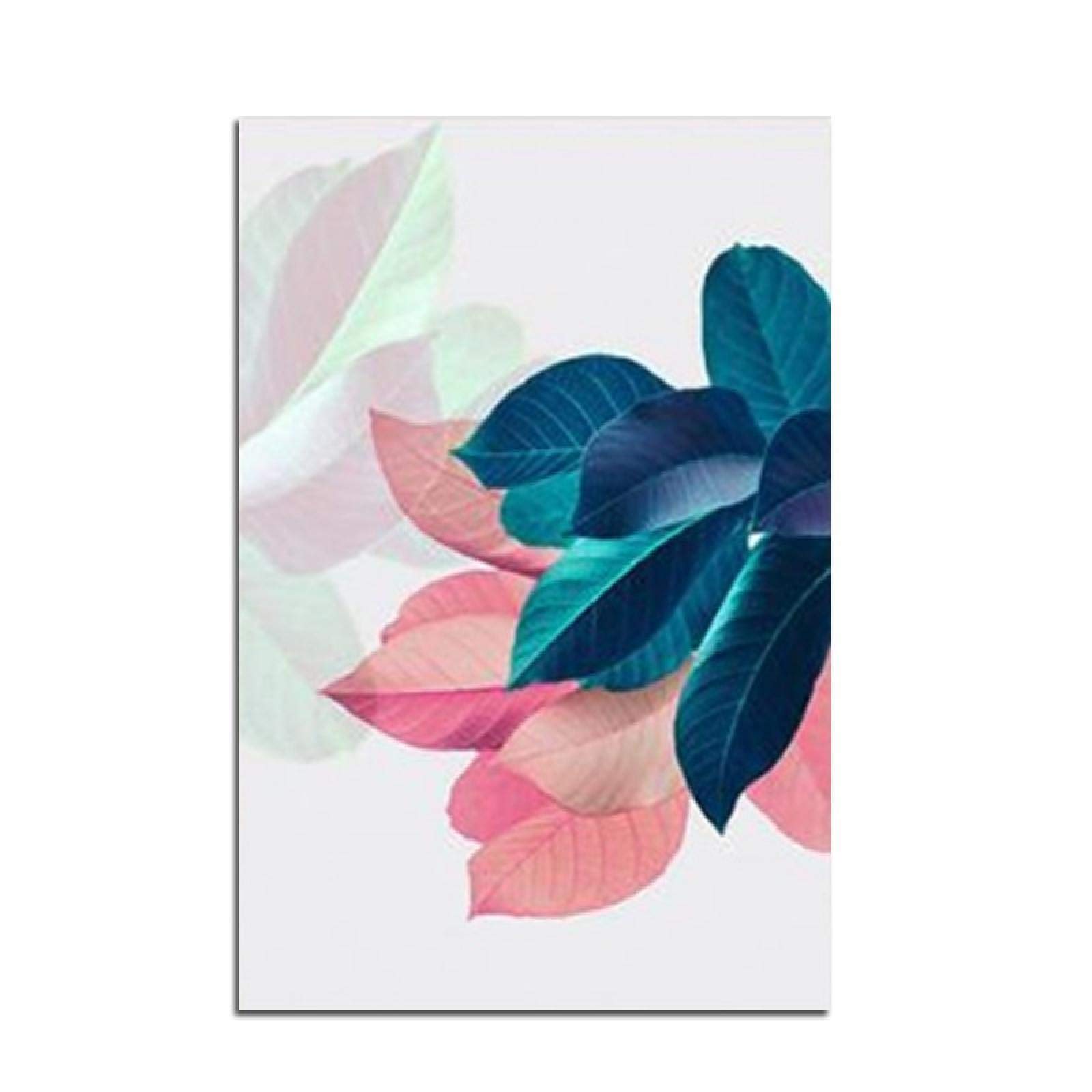 Carteles e impresiones de hojas coloridas Imágenes de pared para sala de estar Decoración del hogar Cartel de plantas Arte de la pared Pintura en lienzo 60x90cm (24x35in) x3 Con marco