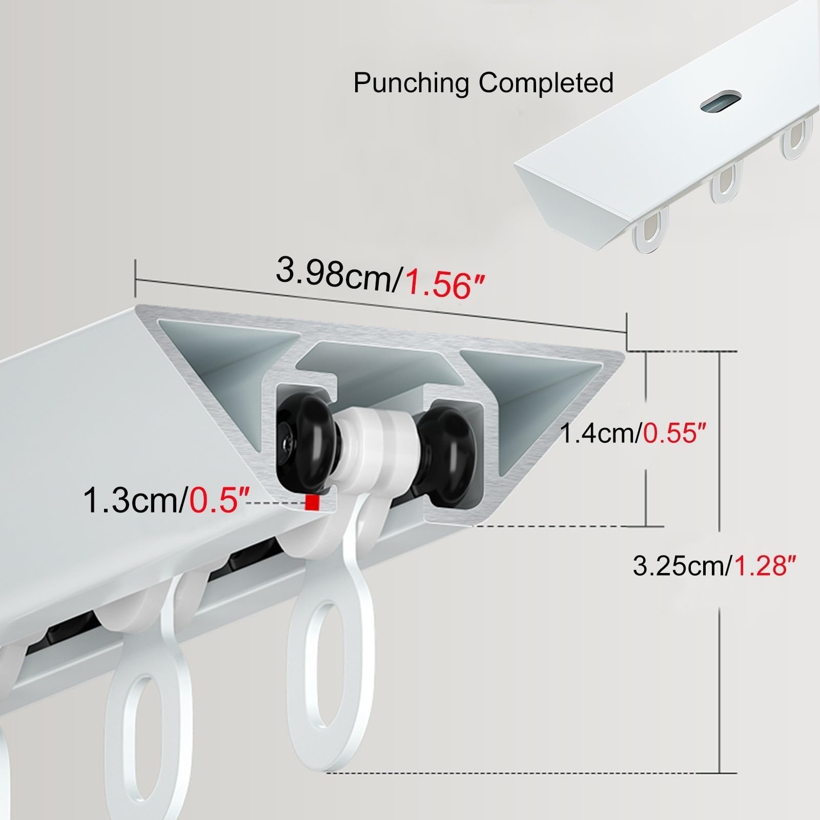 Einzelnes Vorhangschienensystem, Gardinenschiene Aluminium 1-läufig, Decken-Vorhangschiene Mit Stummen Rollen Stark Und Müheloses Gleiten Für Wohnzimmer Zu Vorhängen Gardinen(Black,2.7m(8.6ft))