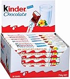 Barnbar – 36 enkelstänger, individuellt förpackade chokladkakor, delikat smältande helmjölkchoklad med mjölkkrämfyllning, utan färgämnen och konserveringsmedel