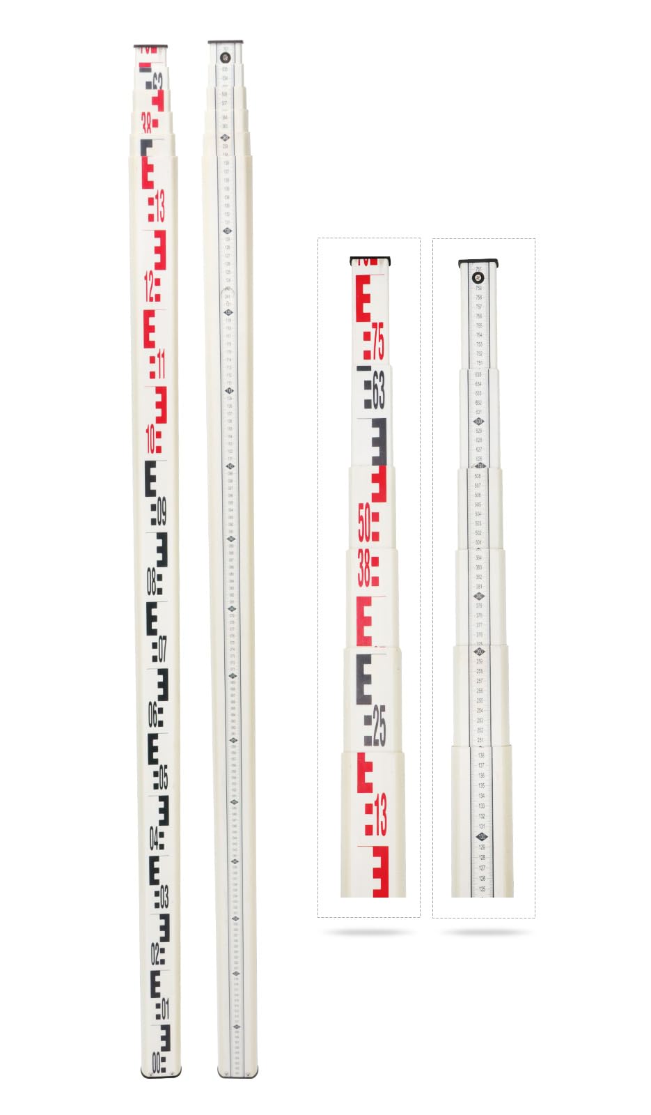 Mountlaser 7M Fiberglass Leveling Rod-Meter, 6 Sections with Extendable Leveling Tool with Clear Markings for Precise Measurements-Heavy-Duty Carrying Bags Included (7M-6Section)