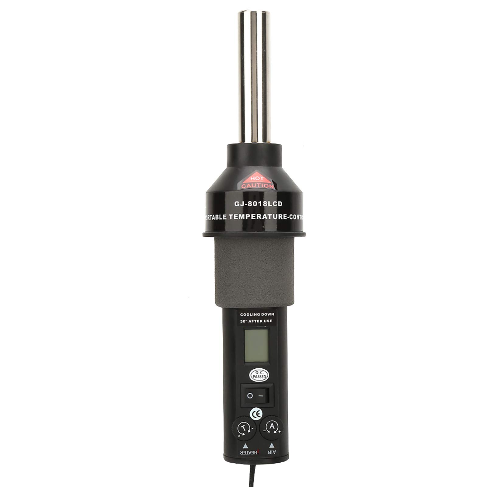 Wakects Pistola ad Aria Calda 450W con Display LCD, Temperatura Regolabile, Stazione di Saldatura Dissaldante, 4 Ugelli Inclusi