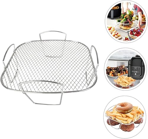 Miniatura 6 de Baluue Freidora de aire, suministros para freidora de aire, rejilla para freidora, estante de alambre de acero inoxidable, suministros de cocina