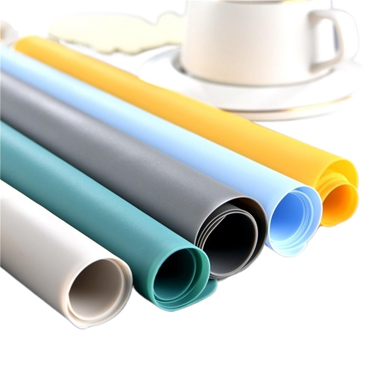 Platzset Silikon Tischsets Nicht-Slip Arbeitsplatte Protector Küche Zähler Matte Backen Matte Spülmaschine(Yellow,6pcs 40x30cm)
