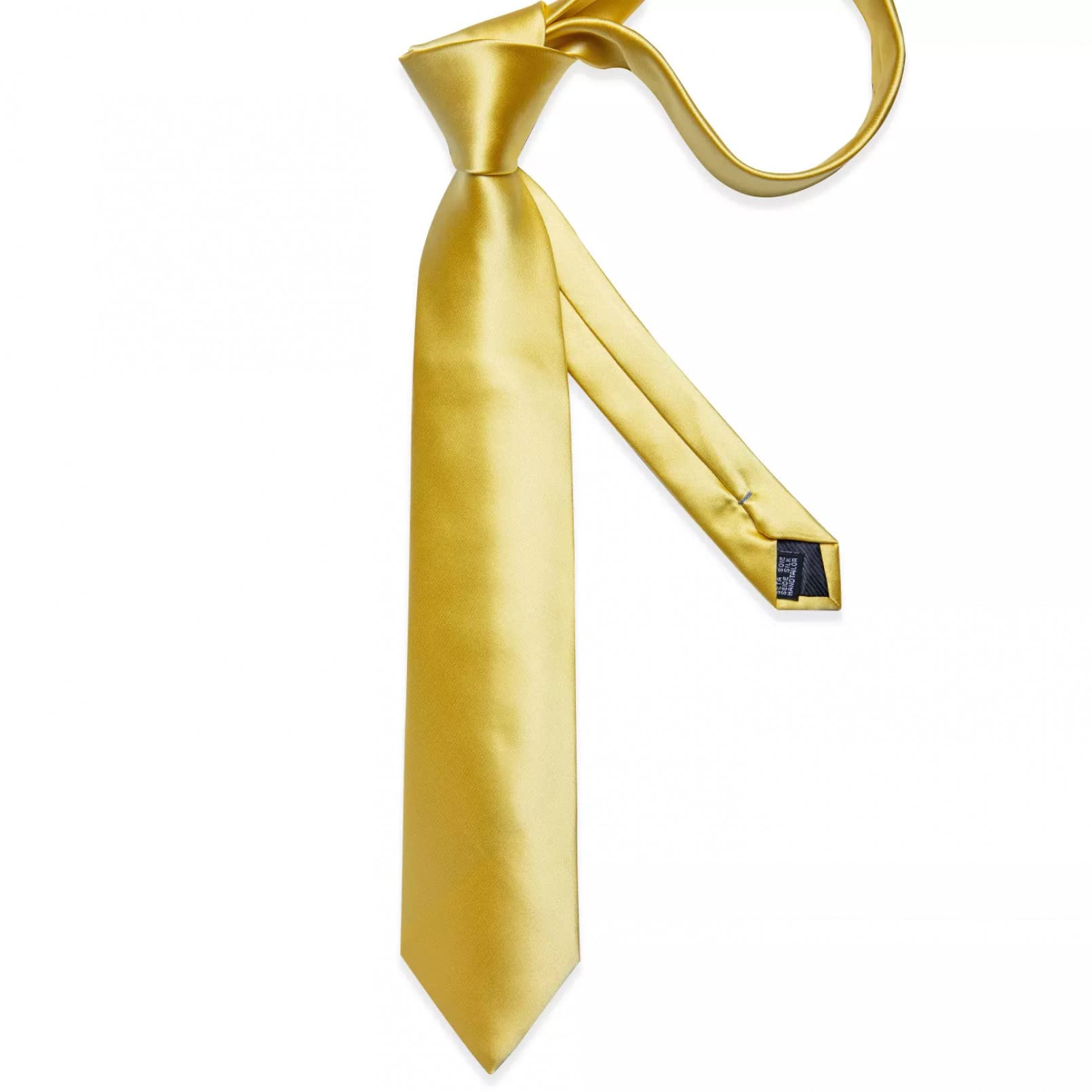 Corbata de hombre 8 cm de oro sólido para hombre, corbata de negocios de boda, corbata, bolsillo cuadrado, gemelos fijados con clip de corbata para hombres regalos