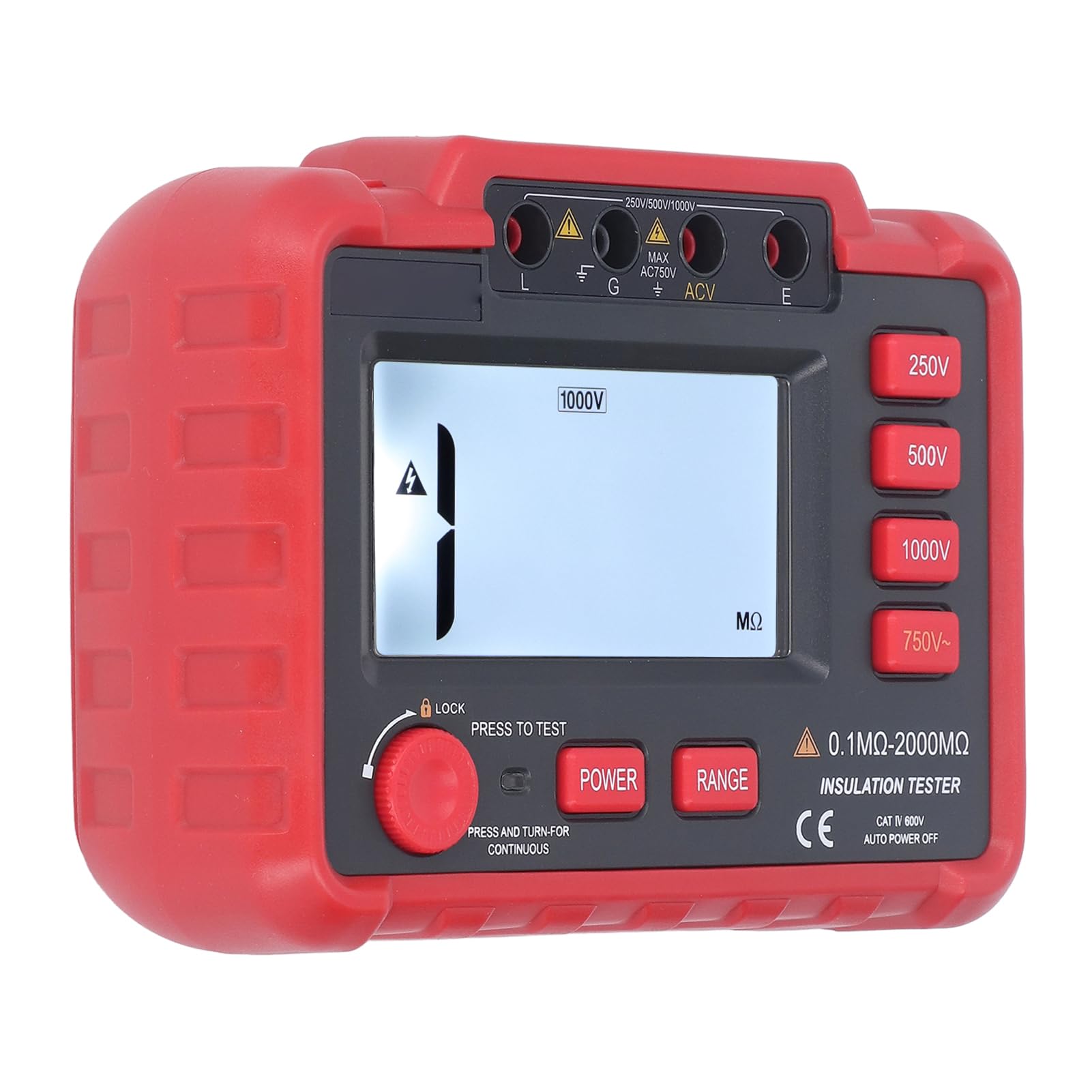 Tester di resistenza di terra di isolamento Megaohmmetro digitale Display retroilluminato Basso consumo Ampio intervallo di misurazione per cavi motore Apparecchiature