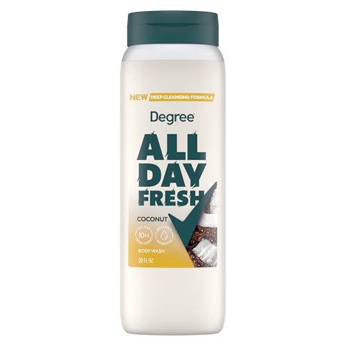 Degree All Day Fresh Body Wash Fresh Coconut Deep Cleansing 20 oz