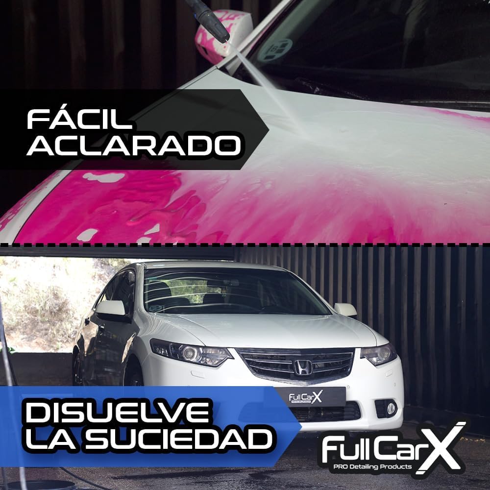 AutoFullCar - Kit Champú 5 Litros con Pulverizador a Presión Automático Eléctrico, Espuma Activa Snow Foam PH Neutro, Foamer a Batería Carga USB, Limpieza Exterior Coche (CHERRY FOAM)
