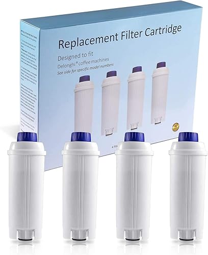Filtro de agua para Delonghi DLSC002, Delongie Cartucho de filtro de agua activo de carbono suavizante, compatible con Delongie ECAM, Esam, ETAM,
