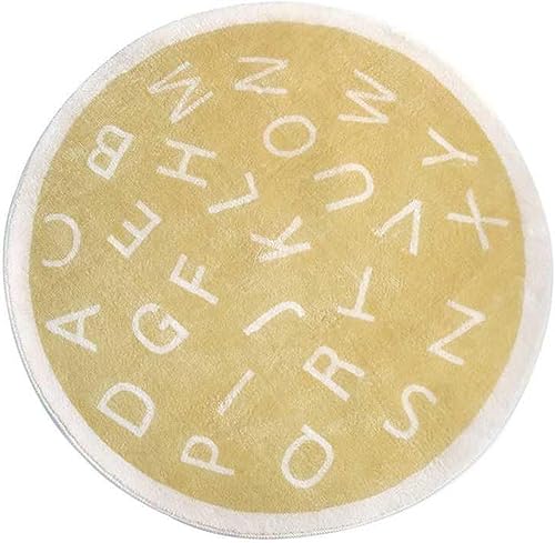 Alfombra de juego redonda ABC de 2.6 pies para niños, sala de juegos, alfombra suave con alfabeto para habitación de bebé, alfombra antideslizante