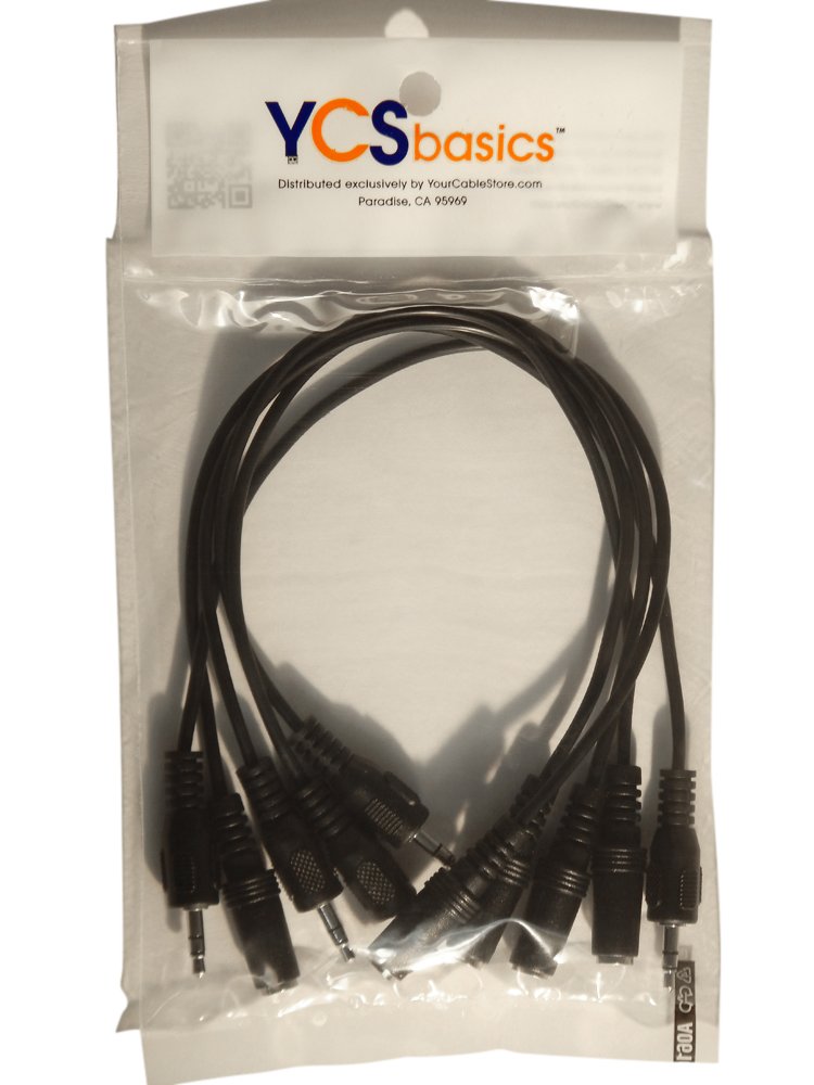 5 sztuk kabli przedłużających słuchawki YCS Basics 1 stopa 3,5 mm