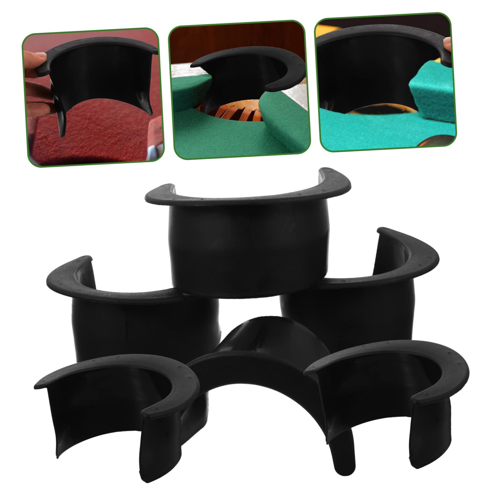 Toddmomy Lot De 6 Doublures De Poche pour Table De Billard 4 Coins Et 2 Côtés en Plastique Noir 4.72X2.56X0.79 Pouces Accessoires Billard Faciles À Installer pour Bar Et Maison