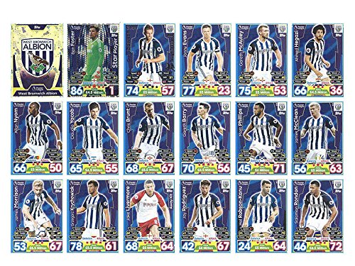 Match Attax 2017/2018 17/18 Full 18 Card West Brom Team Base Set