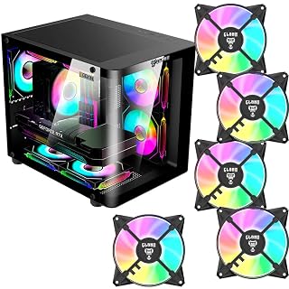 Gabinete Gamer CLANM Rodan 5 Fans RGB Vidro para setup gamer